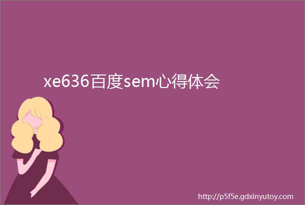 xe636百度sem心得体会